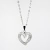 Picture of 18k White Gold Mariner's Chain Necklace with Diamond Heart Pendant