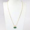 Picture of 18k Yellow Gold Rope Chain Necklace with Green Tourmaline Pendant