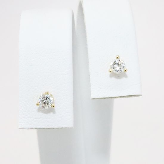 Picture of 14k Yellow Gold & .33CTW Diamond Solitaire Stud Earrings 