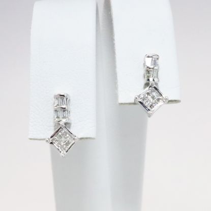 Picture of 14k White Gold & .33CTW Diamond Mini Drop Earrings 