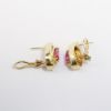 Picture of 14k Yellow Gold, Pear Cut Pink Sapphire &  Diamond Earrings 