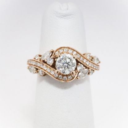 Picture of 14k Rose Gold & Diamond Engagement Ring by Adrianna Papell