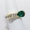 Picture of Modern Asymmetrical 14k Yellow Gold, Emerald & Diamond Ring 