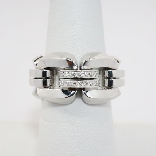 Picture of 18k White Gold & Diamond Chain Link Style Ring 