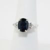 Picture of 14k White Gold, Oval Cut Sapphire & Diamond Ring 