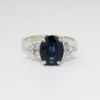 Picture of 14k White Gold, Oval Cut Sapphire & Diamond Ring 