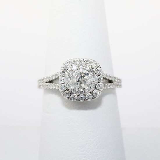 Picture of 14k White Gold & Multi-Diamond Engagement Ring 