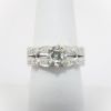 Picture of 18k White Gold & Diamond Engagement Ring with Milgrain Detailing