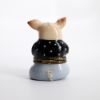 Picture of Retired Limoges Porcelain Pig in Black & White Polka Dot Shirt Trinket Box