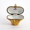 Picture of Retired Limoges Porcelain Basket of Strawberries with Blossoms Trinket Box by Parry Vieille