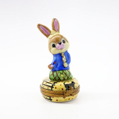 Picture of Limoges Porcelain Railroad Bunny Trinket Box