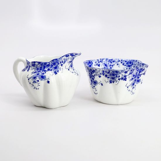 Picture of Shelley English Bone China 'Dainty Blue' Creamer & Sugar Bowl Set