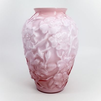 Picture of Vintage Fenton Pink Cased Glass Dogwood Flower Vase