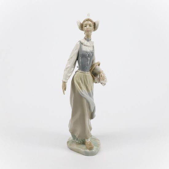 Picture of Lladro Porcelain 'Dutch Girl' with Basket of Tulips Figurine #4860