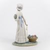 Picture of Lladro Porcelain 'Wild Flower' Girl Pulling Basket of Flowers Figurine #5030