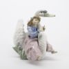 Picture of Lladro Porcelain 'Swan Song' Girl Riding Swan Figurine #5704 with Original Box
