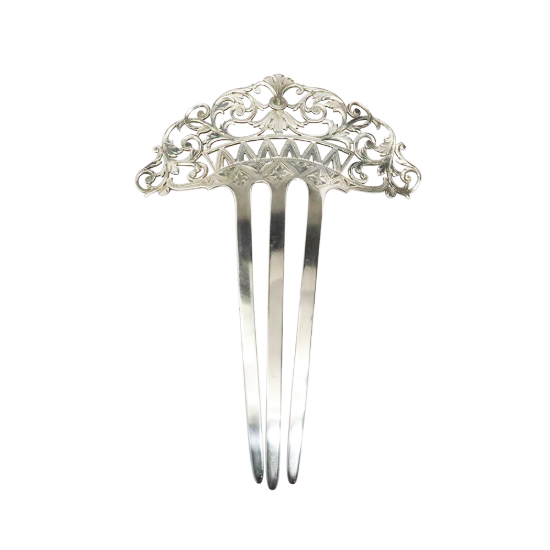 Picture of Antique Victorian Sterling Silver Decorative Hair Comb