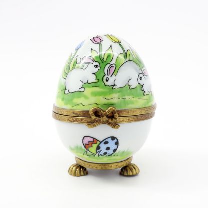 Picture of Limoges Porcelain Easter Egg Trinket Box on Stand by Gerard Ribierre