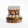 Picture of Retired Porcelain Gingerbread House Trinket Box by Manufacture Royale De Limoges