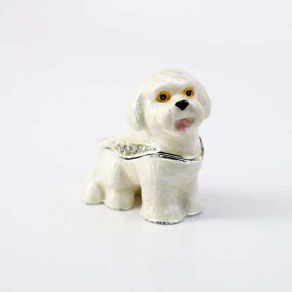 Picture of Kingspoint Designs Chiffon the Bichon Frisé Puppy Mini Trinket Box