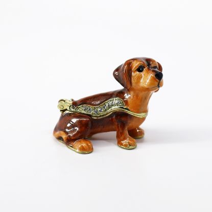 Picture of Kingspoint Designs Angelic the Brown Dachshund Puppy Mini Trinket Box