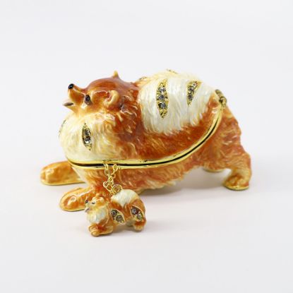Picture of Kingspoint Designs Pom Pom the Pomeranian Trinket Box with Matching Necklace