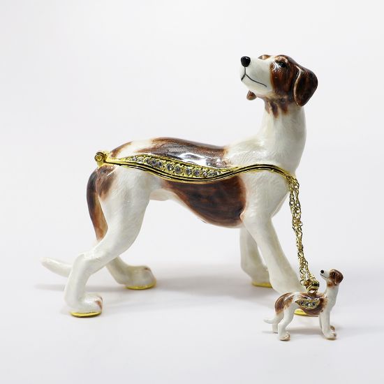 Picture of Kingspoint Designs Greyson the Greyhound Trinket Box with Matching Necklace