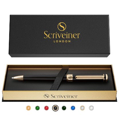 Picture of Scriveiner London Classic Black Lacquer Ballpoint Pen