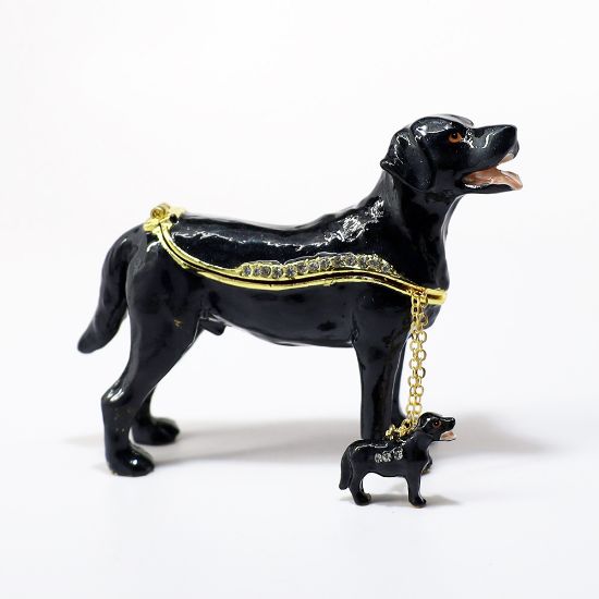 Picture of Kingspoint Designs Espresso the Black Lab Trinket Box with Matching Necklace