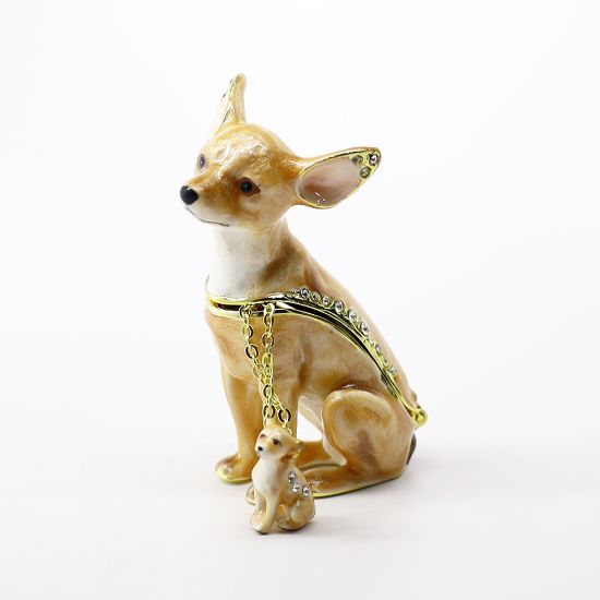 Picture of Kingspoint Designs Starlight the Shorthaired Chihuahua Trinket Box with Matching Necklace