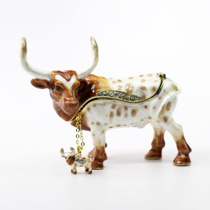Picture of Kingspoint Designs Larry the Texas Longhorn Trinket Box with Matching Necklace