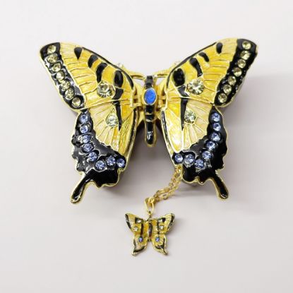 Picture of Kingspoint Designs Brilliant Golden Butterfly Trinket Box with Matching Necklace
