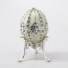 Picture of Kingspoint Designs 'Peace' Silver & White Egg Trinket Box with Stand & Matching Necklace