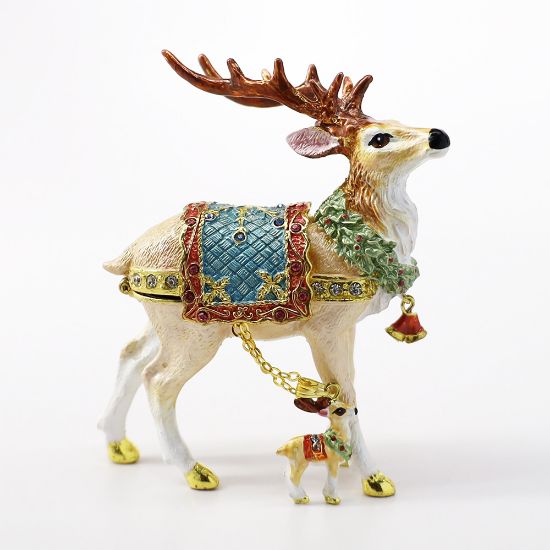 Picture of Kingspoint Designs Dashing the Reindeer Trinket Box with Matching Necklace