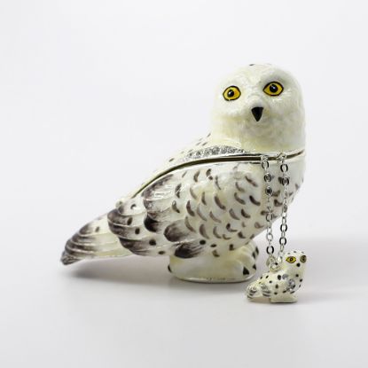 Picture of Kingspoint Designs Skylar the Snowy Owl Trinket Box with Matching Necklace