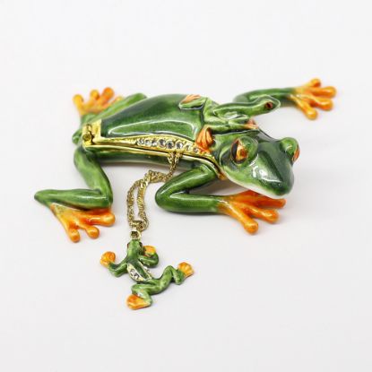 Picture of Kingspoint Designs Tropical Tree Frog with Baby Trinket Box with Matching Necklace