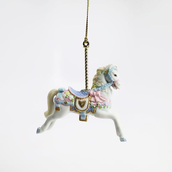 Picture of 1989 Lenox 'Christmas Carousel Collection' White Horse Ornament 