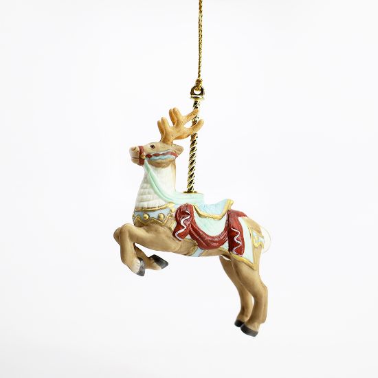 Picture of 1989 Lenox 'Christmas Carousel Collection' Reindeer Ornament 