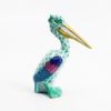 Picture of Herend Porcelain Pelican Figurine #5170 in Green Fishnet 