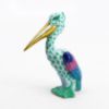 Picture of Herend Porcelain Pelican Figurine #5170 in Green Fishnet 