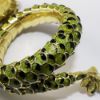 Picture of Vintage Mid Century 18k Yellow Gold, Ruby & Enamel Articulated Dragon Bracelet