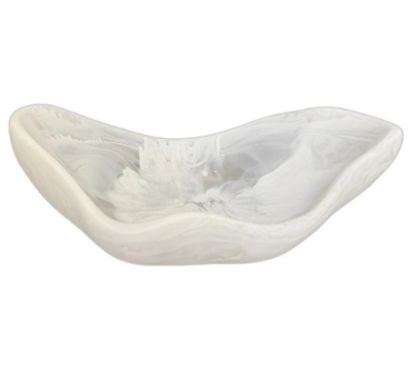 Picture of Nashi Home Triangle Scallop Bowl in White Swirl