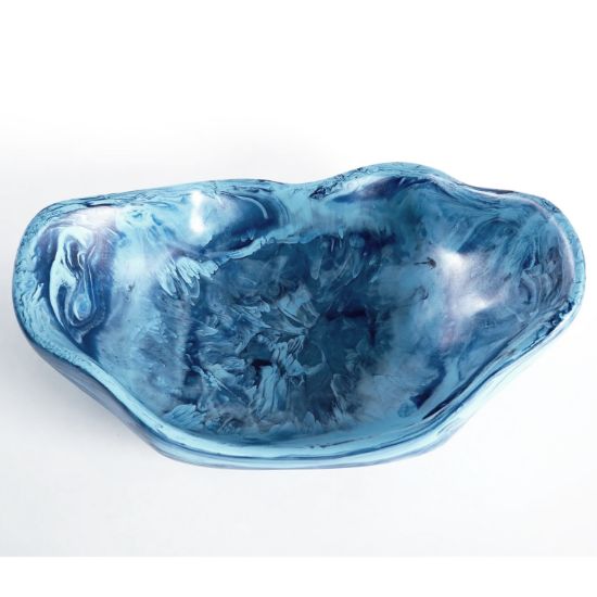 Picture of Nashi Home Triangle Scallop Bowl in Denim Swirl