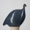 Picture of Lussan Ceramics Pecking (Head Down) Guinea Hen in Electric Blue with Black Spots