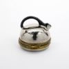 Picture of Retired Limoges Porcelain Chrome Tea Kettle Trinket Box