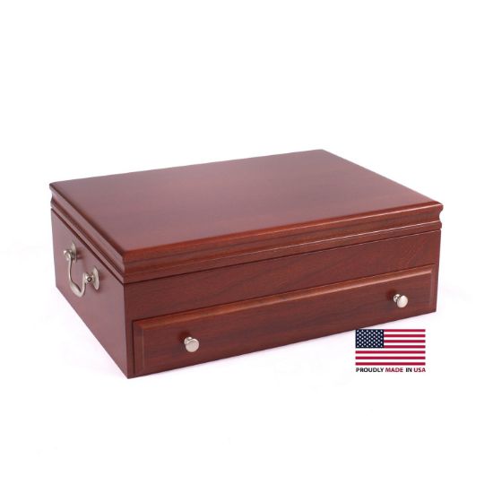 Picture of 1-Drawer Flatware Chest; Heritage Mahogany finish & Made in USA