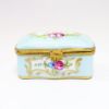 Picture of  Vintage Limoges Porcelain 'The Gift Of A Friend' Blue & Floral Motif Trinket Box