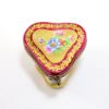 Picture of Vintage Traditional Limoges Porcelain Burgundy & Gold Trinket Box with Floral Decorations
