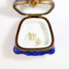 Picture of Limoges Porcelain Cat Sleeping on Blue Chair Trinket Box by Rochard