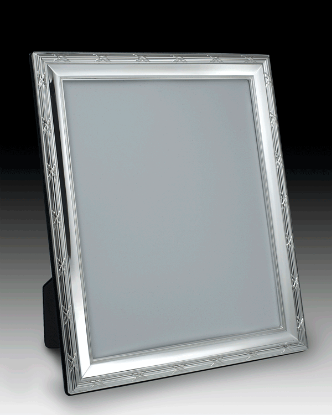 Picture of 4x6 Sterling Silver 'Ribbon & Reed' Picture Frame by the925inc